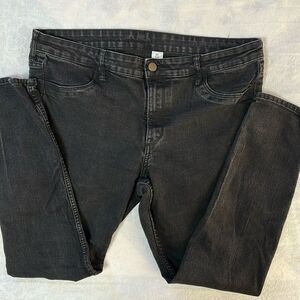 &Denim Women’s Black Jeans Regular Waist Stretch High Waisted Size 16 Pl…
